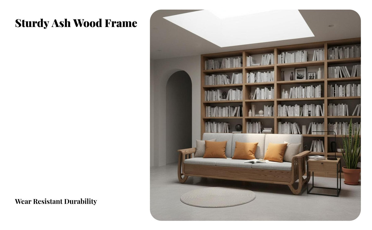 L-Shaped Sofa with Under-Seat Storage New Chinese design Living Room Furniture full Wood Frame for Homeowners, Pet Owners