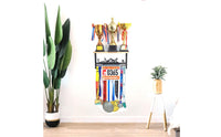 Sturdy Metal Construction Race Bib and Medal Display Hanger Multi-Functional Race Bib Medal Holder Motivational Design Wall Mounted Awards Rack Easy Installation for Runners