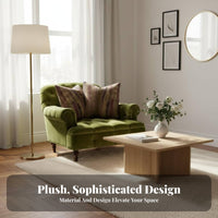 Verdant Tufted Settee French & aesthetic Couch Vintage Inspired Lounge Seating for Apartment Dwellers, Design aficionados, Living Room, Home, Reception Area