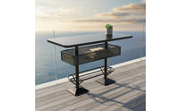 Urban Loft design Round Bar Table and Stools With Footrest Pub Seating scuffResistant Counter Stool sturdyDuty Construction for Restaurant Owners, Cafe Proprietors, Interior Designers, Home Kitchen, Dining Room, Small Spaces, Patio