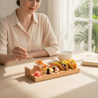 Sushi Taco Holder Compact Wooden Sushi Holder Elegant Stable for Home Chefs, Dinner Parties, Restaurants