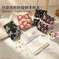 Vintage A6 Fabric Notebook Organizer with 20 Pages and Envelope Pockets