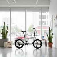 Folding Bike with Disc Brakes Alloy Wheels 20 Inch Folding Two-Wheeler High-Carbon Steel Frame Portable Street Bike for Commuters, Students, Commuting