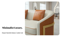 Light Luxury Design Upholstered Barrel Chair Soft Fabric Upholstery Lounge Set dense Foam Padding Indoor Seating Curved spine for Business Owners, Interior Designers, Reception Area, Living Room, Small Spaces, book corner