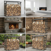 Outdoor Firewood Storage Rack with Cover Heavy-Duty Firewood Rack with Cover Waterproof Large for Homeowners, Backyard, Patio, Fireside