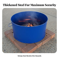 High-Temperature Resistant Fire Drill Container Long-Lasting and Sturdy Heavy-Duty Steel Drum Multi-Purpose Ancestral Paper Incinerating Container With Lid for Facilities Managers, Factory Workers, Schools, Factories, Warehouses, Backyard