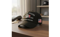 100% Cotton USA 250th Anniversary Cap Breathable Mesh Back 1776-2026 Commemorative Hat Adjustable Fit American Flag Eagle Cap Lightweight for Patriots, History Buffs, Collectors, National Holidays, Parades, Political Events