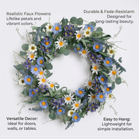 Front Door Wreath Spring Summer, Door Wreath Spring Handmade Floral, Front Door Wreath for Easter Decor, Door Wreath Spring for Entryway Decor