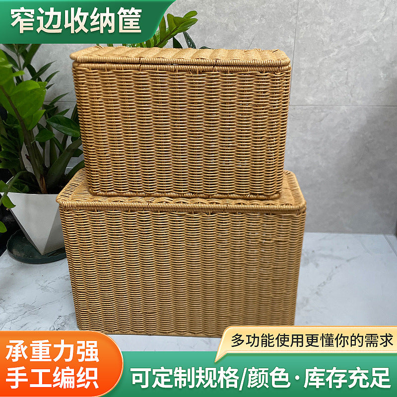 Rattan-Look Storage Basket, Narrow, for Corners, Modern