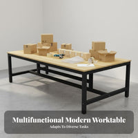 Long-Lasting Two Tier Packing Table Stable Construction Heavy Duty Workbench Multipurpose Heavy-Duty Work Table Large Storage Capacity for Factory Workers, DIY Enthusiasts, Assembly Line, Warehouse, Kitchen, Basement