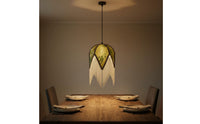 Bamboo Leaf Lampshade Handcrafted Tassel Pendant Lamp Cover Warm Atmosphere Lamp Shade for Buyers, Contractors, Restaurant, Guesthouse