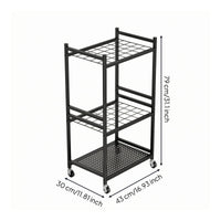 Rolling Tool Rack Open-Frame Long Handle Tool Rack Heavy Duty Garden Organizer Stand for Utility Space