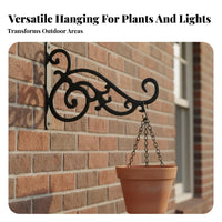 Wrought Iron Wall Hook Rust Resistant Decorative Plant Bracket Versatile Decorative Plant Hanger for Gardeners, Home Stylists, Balcony, Patio
