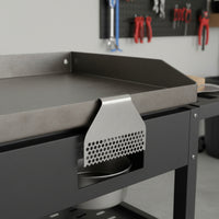Brushed Finish Stainless Steel Grease Blocker Curved Handle Grill Grease Catcher Sloped Side Perforated Grill Insert Rounded Rectangular