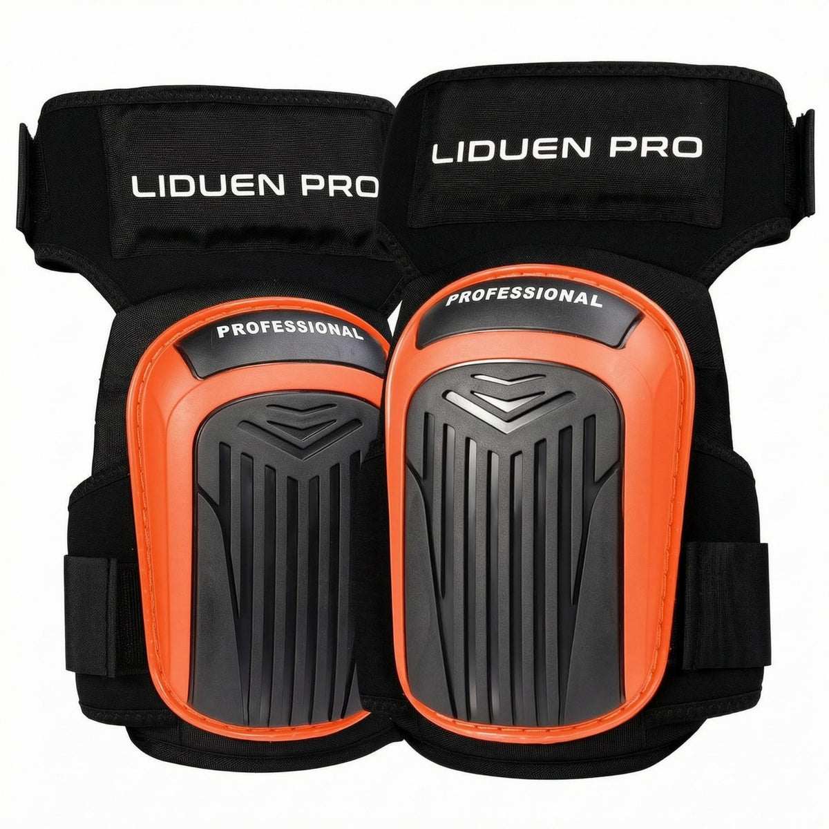 Ribbed Surface Rigid Cap Knee Pads Adjustable Straps Work Knee Pads Reinforced Safeguarding Gear Contoured for Laborers