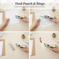 Paper Hole Puncher for Documents and Cards, 3mm/6mm Round Hole Punch