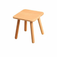 Multi-Purpose Square Wooden Stool Rounded Corners Small Wooden Utility Stool Long-Lasting Footrest High Load Capacity for Children, Adults, Seniors, Living Room, Entryway, Bedroom, Kitchen