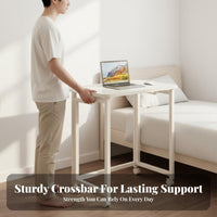 Movable Folding Desk on Wheels Easy Assembly Rolling Computer Desk Multipurpose Foldable Writing Table Sturdy Metal Frame for Apartment Dwellers, Telecommute Workers, Professionals, Bedroom, Dorm Room