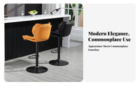 360-Degree Swivel Adjustable Pedestal Stool with Back Integrated Footrest Bar Chair Wide Stable Base Counter Seating Modern Design for Homeowners, Business Owners, Receptionists, Reception Area, Restaurant, Kitchen, Dining Room