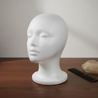 Flocked Finish Available Foam Mannequin Head Lightweight Foam Hairpiece Head Stable Base Hairpiece Styling Block Professional Grade for Cosplayers, Hairdressers