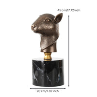Animal Bust Sculpture Metal-Like Tabletop Ornament Small Tabletop Statue for Homeowners, Living Room