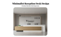 Reception Desk Lacquered Finish Modern Reception Desk Sturdy Construction Checkout Counter for Receptionists, Retailers, Hotel, Medical Office