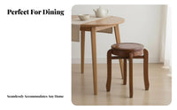 Stackable Backless Round-Top Stool Space-Saving Four-Legged Round Stool Sturdy Construction Household Furniture Minimalist Design for Restaurant Owners, Families, Homeowners, Dining Room, Kitchen, Home Office
