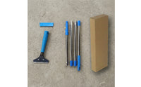 Stainless Steel Long Handle Scraper Detachable Scraper with Spliced Rod Rust-Resistant Scraping Tool Threaded for Cleaners, Homeowners, Window Cleaning, Kitchen Cleanup