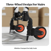 Foldable Design Folding Stair Climber Dolly Telescoping Handle Stair Climbing Cart Silent Wheels Folding Hand Truck Heavy Duty for Delivery Personnel, Apartment Dwellers, Stairs, Travel, Garage, Outdoor