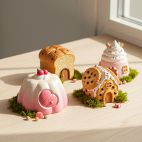 Miniature Cartoon Food House Figurines for Micro Landscape Decor