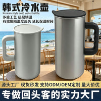 Stainless Steel Water Pitcher with Handle, Insulated, Large Capacity