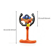 Driving Toy with Stand Floor-Standing Steering Wheel Toy with Base Simulation Steering Wheel Light and Sound Interactive