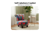 European design Low-Backed Round Stool With Backrest Household Furniture Multi-Purpose Footrest Padded Seat for Children, Home Users, Adults, Living Room, Bedroom, Entryway