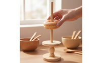 Donut Display Wooden Donut Stand Round Pastry Holder for Party Hosts, Parties