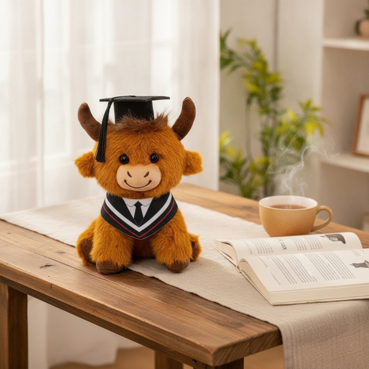 Cow Cuddly Toy Stuffed   Animal Fuzzy Cuddly Cow Compact Bovine Doll for Collectors, Graduates