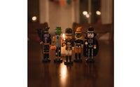5 Pieces Halloween Nutcrackers Miniature Nutcracker Figure with Round Base Tabletop Wooden Figure for Decorators, Collectors