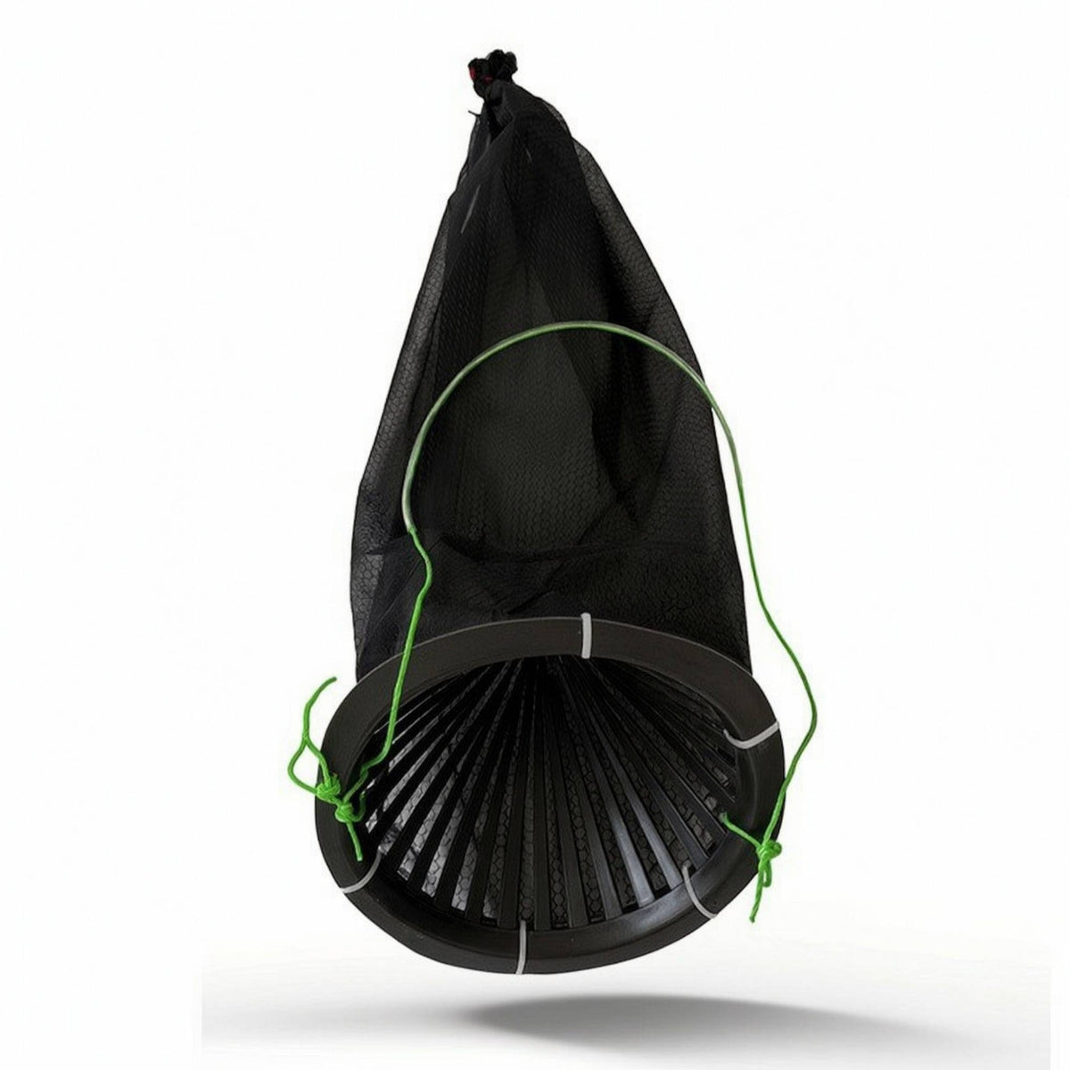 Mesh Catch Bag with Drawstring Tapered Shellfish Bag with Steel Hoop Dense Quick Drying for Fishermen, Beachcombing, Shoreline