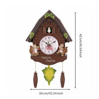 Retro Design Cuckoo Clock Operated Wooden Cuckoo Wall Clock Traditional Home Decor for Kids, Children's Bedroom, Living Room