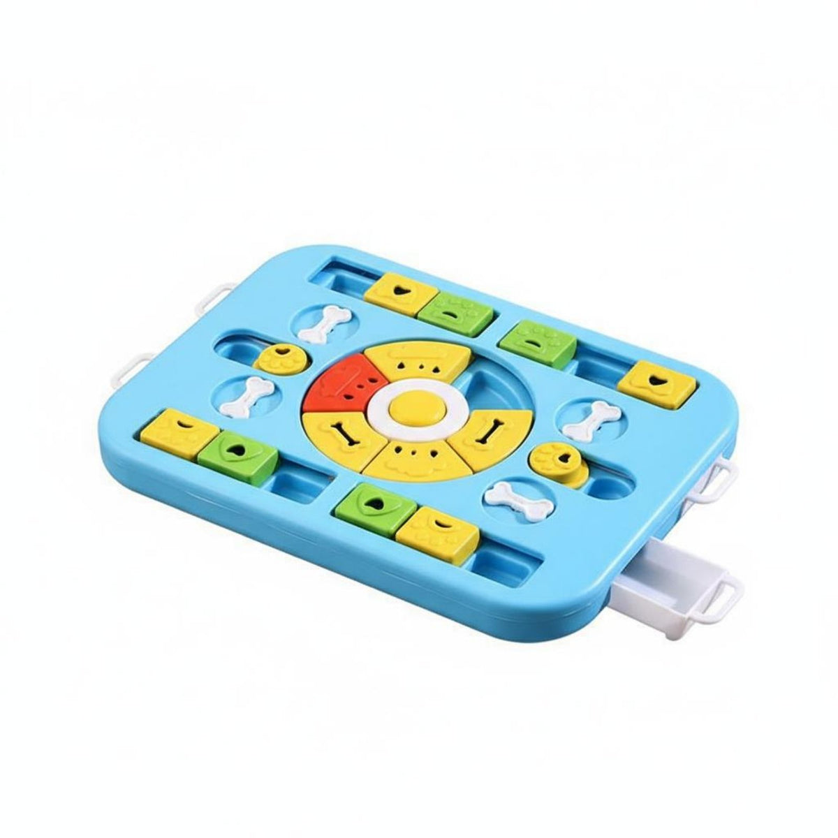 Dog and Cat Food Brain Teaser Squeaky Button Interactive Pet Brain Teaser Feeder