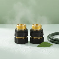 2 Pieces Garden Hose Quick Connector Heavy Duty Male and Female Hose Easy-Grip Hardware for Homeowners, Yard
