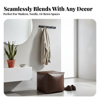Multi-Functional Square Pouf Comfortable Seating Woven Pouf space-saving Size Low Stool adaptable for Families, Homeowners, Entryway, Living Room, Apartment, perusing alcove