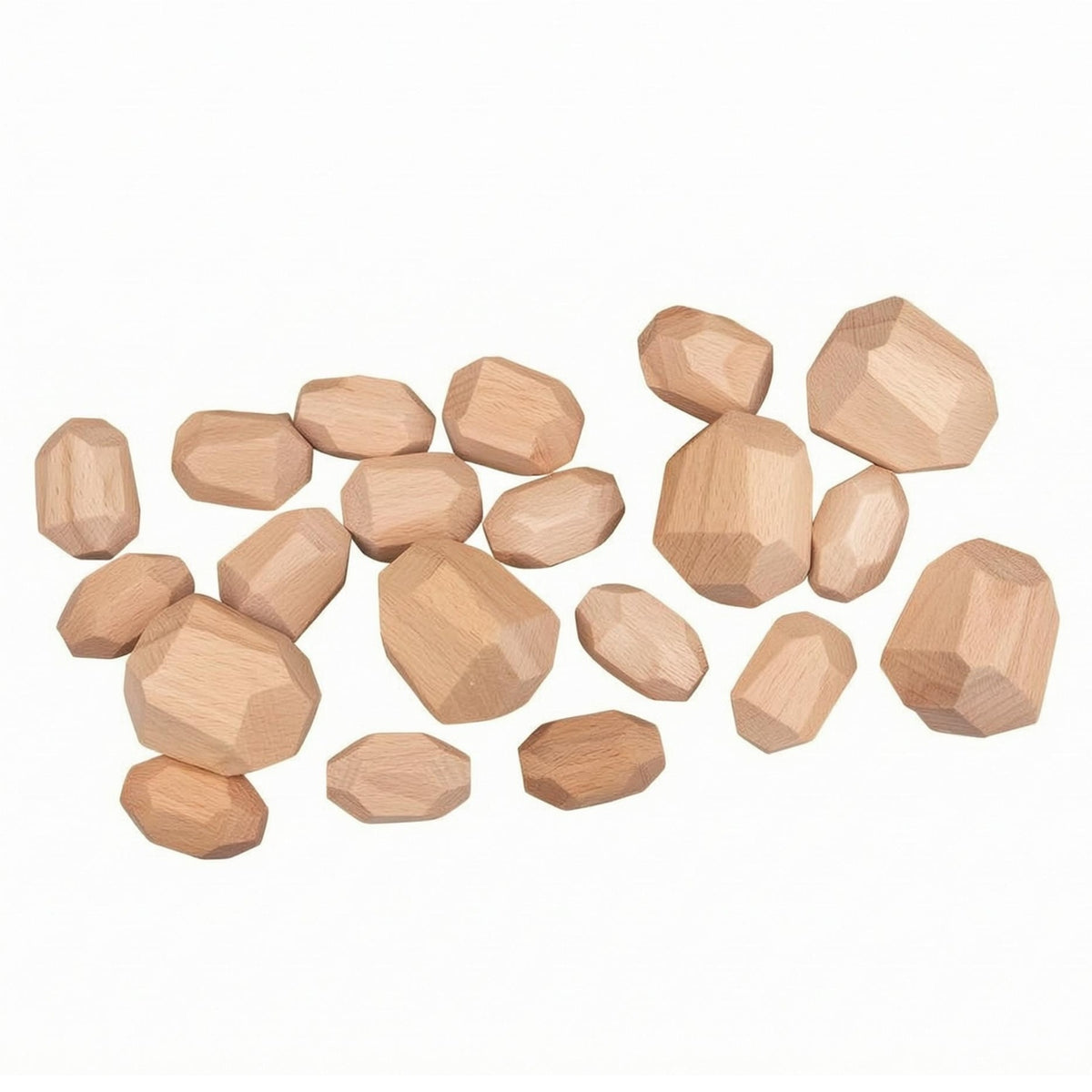 20 Pieces Wooden Stacking Stones Smooth Edges Wooden Balancing Blocks Hand-Eye Coordination Children's Toy for Young Children