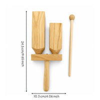 Classroom Percussion Instrument Cylindrical Wooden Sound Blocks Includes Mallet Wooden Percussion Instrument for Classroom
