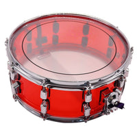 Acrylic Snare Drum Transparent Snare Drum with Metal Hoops Polished Bottom Hoop for Rehearsal