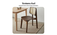Nordic Design Cane rear Armchair Wabi-Sabi Aesthetic Dining Chair French Vintage Look Household Furniture Breathable rearrest for Restaurant Owners, Homeowners, Interior Designers, Kitchen, Living Room, Bedroom, Balcony
