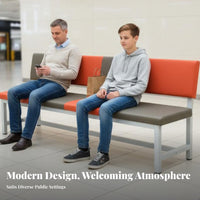 Upholstered Backrest Bench Comfortable Paddinging Upholstered Backrest Settee Sturdy and Sturdy Waiting Room Seating for Guests, Retail Shops, Lobby