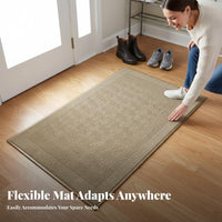 Trimmable Geometric Pattern Doormat Modern design Entrance Rug Non-Slip rearing Floor Mat Easy to Clean for Homeowners, Renters, Adults, Entryway, Front Door, Foyer, Hallway