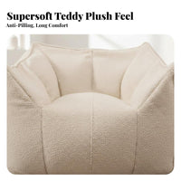 Soft Two-Seater Pouf Removable Cover Lazy Sofa Soft Texture Oversized for Adults, Players, Bedroom, Book Nook