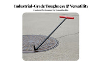 Heavy Duty Manhole Cover Hook Long-Lasting Steel Construction Manhole Cover Lifter High Load Capacity for Maintenance Personnel, Warehouses