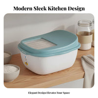 Rice Storage Container Water-Resistant-Resistant Sealed Grain Dispenser Transparent Window Large Capacity Grain Dispenser for Kitchen, Pantry